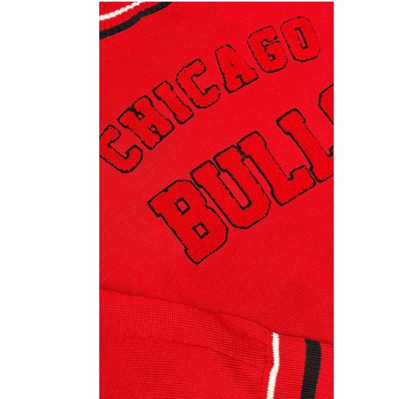 Chicago Bulls Red Knit Sweater Crewneck NBA Ultra Game Mens Small - Picture 3 of 6